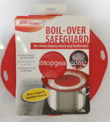 Silicone boil-over safeguard silicone spill stopper lid