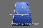 Screen Printed Blue Straight EU Outdoor Flags With Strong Ribbon / Hook