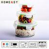 Heat resistant Round Pyrex Glass Containers Set , Microwave Lunch Boxes