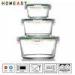 PP Lid Round Pyrex Glass Container Set With FDA , LFGB And SGS