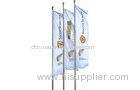 Screen Printed Straight Outdoor Advertising Flags With Strong Ribbon Hook