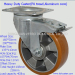 Industrial swivel heavy duty aliminum rim PU wheel braked casters