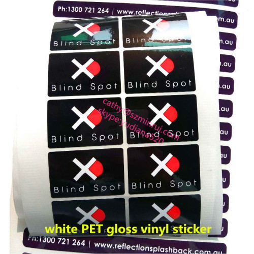 PET material and adhesive type customized self adheisve stickers