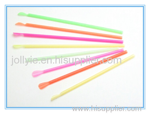 driking straw with spoon PP colorful