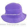 Stylish Plain Cotton Bucket Hat Contrasting Stitches Lady Cap