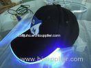 Blue Embroidered Baseball Caps with Built-in Blue Led Light Various Color