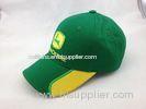 large Green 6 Panel college Cotton Baseball Cap for womens , Velcro Closure