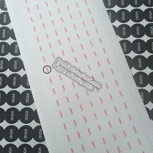 Custom 4mm Round Self Adhesive Destructible Vinyl Sticker label