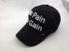 Fitted Black Stretch Cotton Baseball Cap with White 3D Embroidery Letters