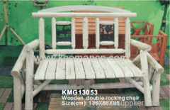 Wooden double rocking chair