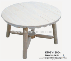 Wooden round outdoor table
