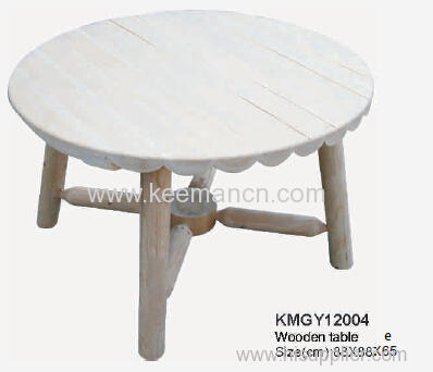 Wooden round outdoor table