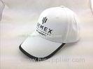 White Six Panel Cotton Baseball Cap for Enterprise Hats Contrasting Brim