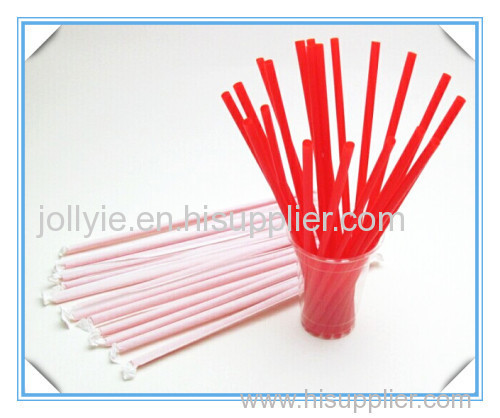 red color jumbo plastic drinking straws