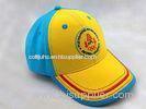 Yellow Blue Canvas Cotton Baseball Cap Hats with Embroidery Logo