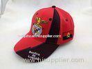 Red Cotton Embroidered Baseball Caps Hat Back Antique Buckle for Sport