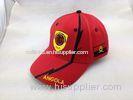 Plain Embroidered Red Cotton Baseball Cap with Antique Buckle for Promotion