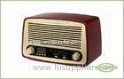 Classic Style Radio with Alarm , Handmade Wood Cabinet , LCD Display with backlight