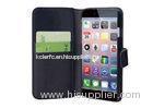 Shock Proof Leather Wallet Cell Phone Case Black Classical For Iphone 6