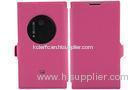 Luxury Protective PU Leather Case Pink Lumia N1020 Phone Wallet Pouch With Strap