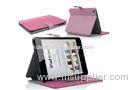 Pink iPad Protective Case With Leather Cover And Handmade Standing Function