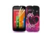 Customized Pink Lover Heart TPU Cell Phone Case , Motorola Moto G Cover