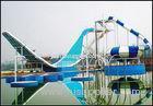 Custom Water Park Equipment Wave Slide, 11m Height Fiberglass Water Slides For 2 People
