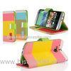 Multi Color PU + PC Cell Phone Wallet Cases , HTC M8 Phone Cover