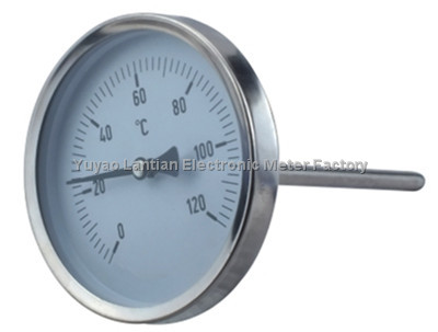 V shaped glass industrial thermometer