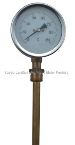 V shaped glass industrial thermometer