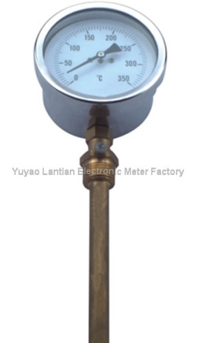 V shaped glass industrial thermometer