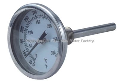 V shaped glass industrial thermometer