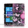 Slim Printed Pink Butterfly Nokia Mobile Phone Cases For Girl , Lumia 520 Cover