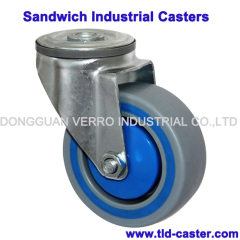 Industrial sandwich casters for roller container