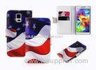 Unite States Flag Printed Leather Wallet Phone Case For Samsung Galaxy S5 i9600
