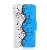 Blue Floral Leather Cell Phone Wallet Cover For Huawei y511 / y320 / g510 / y300