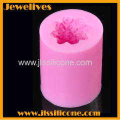 beauty flower shape cylinder silicone candle mold