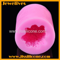 beauty flower shape cylinder silicone candle mold