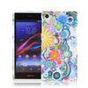 Light weight Floral Flower Print Soft TPU Cell Phone Case , Back Gel Sony Xperia Z1 Cover
