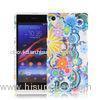 Light weight Floral Flower Print Soft TPU Cell Phone Case , Back Gel Sony Xperia Z1 Cover