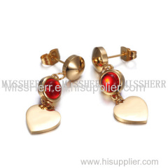 fashion jewelry heart shaped drop earrings