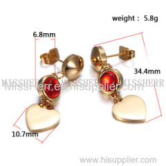 Wholesale fashion jewelry heart shaped drop earrings