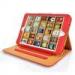 Red Fold Smart Map Book Stand Leather Smart Ipad Protective Case , iPad Air Wallet Pouch