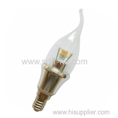 high lumen 3w led candle bulb light 2 years warranty