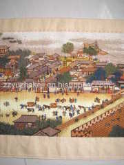 Qingming Shanghe Tu with 6 meters Korea Brand cross stitch finished artificial crafts