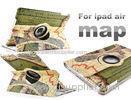 Cool Retro Smart Map Book Stand Leather Ipad Protective Case For iPad Air