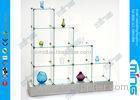 Cube 4 Step Glass Display Cabinets for Shopping Mall , SGS Approvals