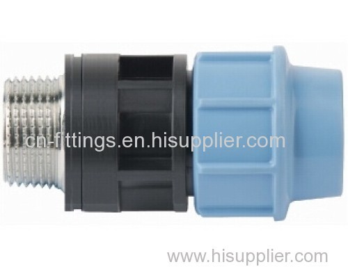 pp male adapter with brass threaded insert pipe fittings
