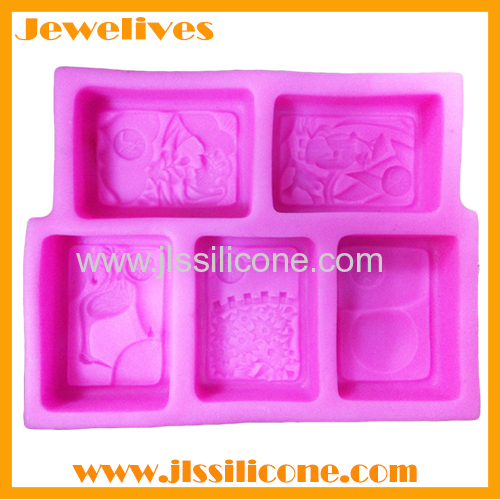 silicone soap mold 6 cavities