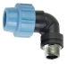 pp 90 degree male with brass threaded insert compression fittings